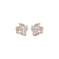 Spiral Star Marquise Round Diamond Stud Earrings