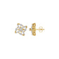 Spiral Star Marquise Round Diamond Stud Earrings