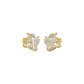 Spiral Star Marquise Round Diamond Stud Earrings