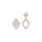 Tilted Square Diamond Stud Earrings 18 KT / Rose Gold