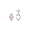 Tilted Square Diamond Stud Earrings 18 KT / Rose Gold