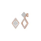 Tilted Square Diamond Stud Earrings 18 KT / Rose Gold