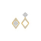 Tilted Square Diamond Stud Earrings 18 KT / Yellow Gold