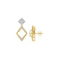 Tilted Square Diamond Stud Earrings 18 KT / Yellow Gold