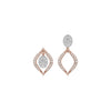 Elegant Drop Multi-Diamond Stud Earrings 18 KT / Rose Gold