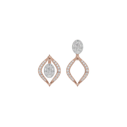 Elegant Drop Multi-Diamond Stud Earrings 18 KT / Rose Gold
