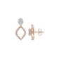Elegant Drop Multi-Diamond Stud Earrings 18 KT / Rose Gold