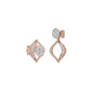Elegant Drop Multi-Diamond Stud Earrings 18 KT / Rose Gold