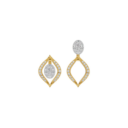 Elegant Drop Multi-Diamond Stud Earrings 18 KT / Yellow Gold
