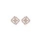 Geometric Open Frame Diamond Stud Earrings