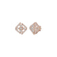 Geometric Open Frame Diamond Stud Earrings