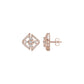 Geometric Open Frame Diamond Stud Earrings