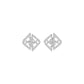 Geometric Open Frame Diamond Stud Earrings