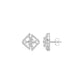 Geometric Open Frame Diamond Stud Earrings