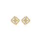 Geometric Open Frame Diamond Stud Earrings