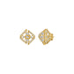 Geometric Open Frame Diamond Stud Earrings