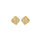 Geometric Open Frame Diamond Stud Earrings
