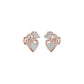 Three Spoke Diamond Stud Earrings