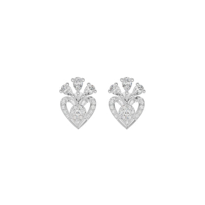 Three Spoke Diamond Stud Earrings