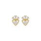 Three Spoke Diamond Stud Earrings
