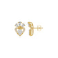 Three Spoke Diamond Stud Earrings