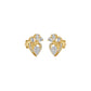Three Spoke Diamond Stud Earrings