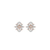 Twirling Star Marquise Round Diamond Stud Earrings 18 KT / Rose Gold