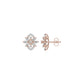 Twirling Star Marquise Round Diamond Stud Earrings 18 KT / Rose Gold