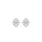 Twirling Star Marquise Round Diamond Stud Earrings 18 KT / White Gold