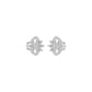 Twirling Star Marquise Round Diamond Stud Earrings 18 KT / White Gold