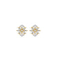 Twirling Star Marquise Round Diamond Stud Earrings 18 KT / Yellow Gold