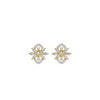 Twirling Star Marquise Round Diamond Stud Earrings 18 KT / Yellow Gold