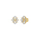 Twirling Star Marquise Round Diamond Stud Earrings 18 KT / Yellow Gold