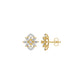 Twirling Star Marquise Round Diamond Stud Earrings 18 KT / Yellow Gold