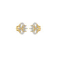 Twirling Star Marquise Round Diamond Stud Earrings 18 KT / Yellow Gold
