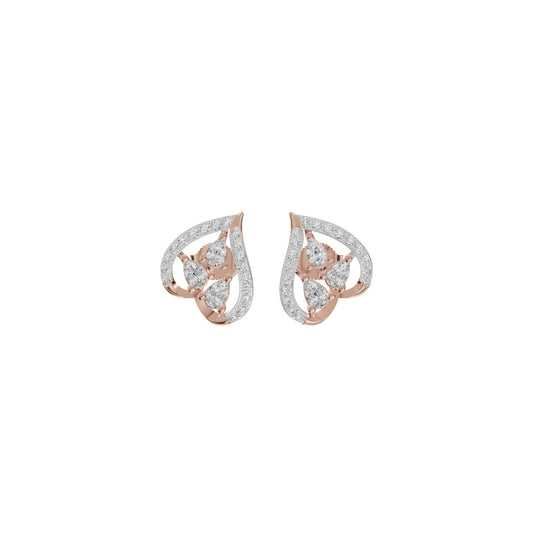 Pear of Heart Diamond Stud Earrings 18 KT / Rose Gold