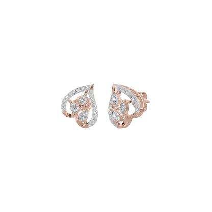 Pear of Heart Diamond Stud Earrings 18 KT / Rose Gold