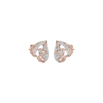 Pear of Heart Diamond Stud Earrings 18 KT / Rose Gold