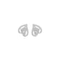 Pear of Heart Diamond Stud Earrings 18 KT / White Gold