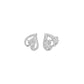 Pear of Heart Diamond Stud Earrings 18 KT / White Gold