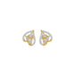 Pear of Heart Diamond Stud Earrings 18 KT / Yellow Gold