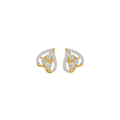 Pear of Heart Diamond Stud Earrings 18 KT / Yellow Gold
