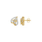 Pear of Heart Diamond Stud Earrings 18 KT / Yellow Gold
