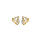 Pear of Heart Diamond Stud Earrings 18 KT / Yellow Gold