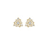 Mini Angles Round Marquise Diamond Stud Earrings 18 KT / Yellow Gold