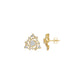 Mini Angles Round Marquise Diamond Stud Earrings 18 KT / Yellow Gold