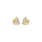 Mini Angles Round Marquise Diamond Stud Earrings 18 KT / Yellow Gold
