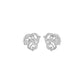 Botanical Round Diamond Stud Earrings 18 KT / White Gold
