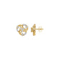 Botanical Round Diamond Stud Earrings 18 KT / Yellow Gold