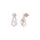 Triangular Pave Diamond Stud Earrings 18 KT / Rose Gold